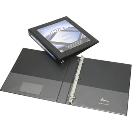 Made-To-Stick 751001 1 in. Framed Slant-D Ring View Binder  Black MA3749786